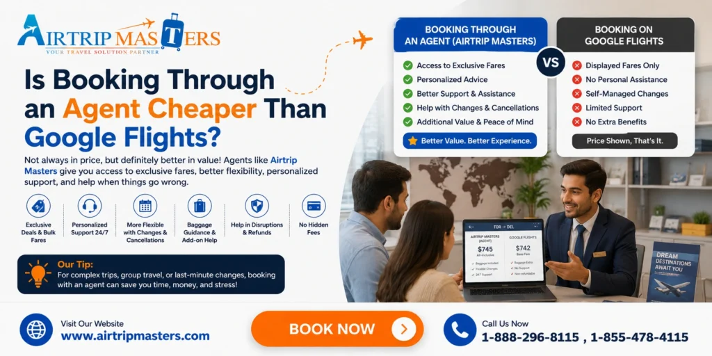 Is booking through an agent cheaper than Google Flights