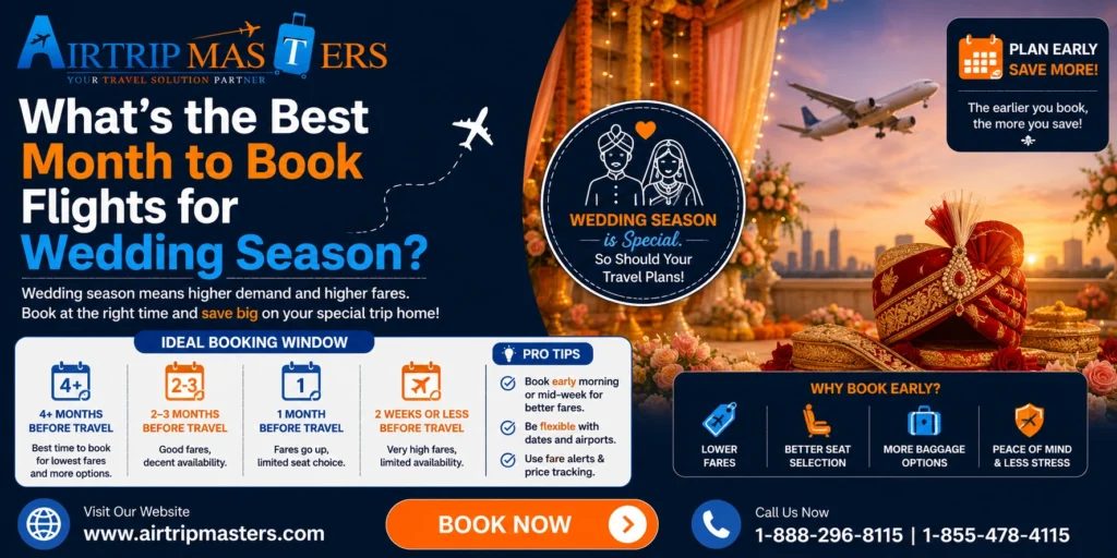 best month to book flights for wedding season
