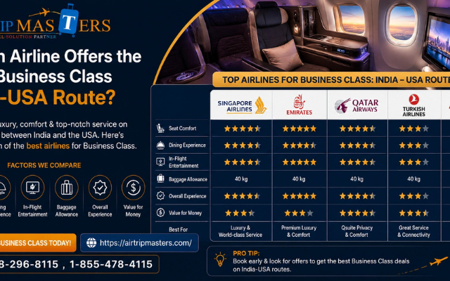 Which Airline Offers the Best Business Class India-USA Route?