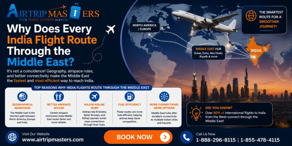 India flight route through the Middle East